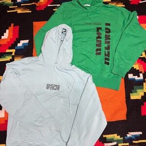 2 designer helmet lang hoodies. PRICE IS FOR BOTH!